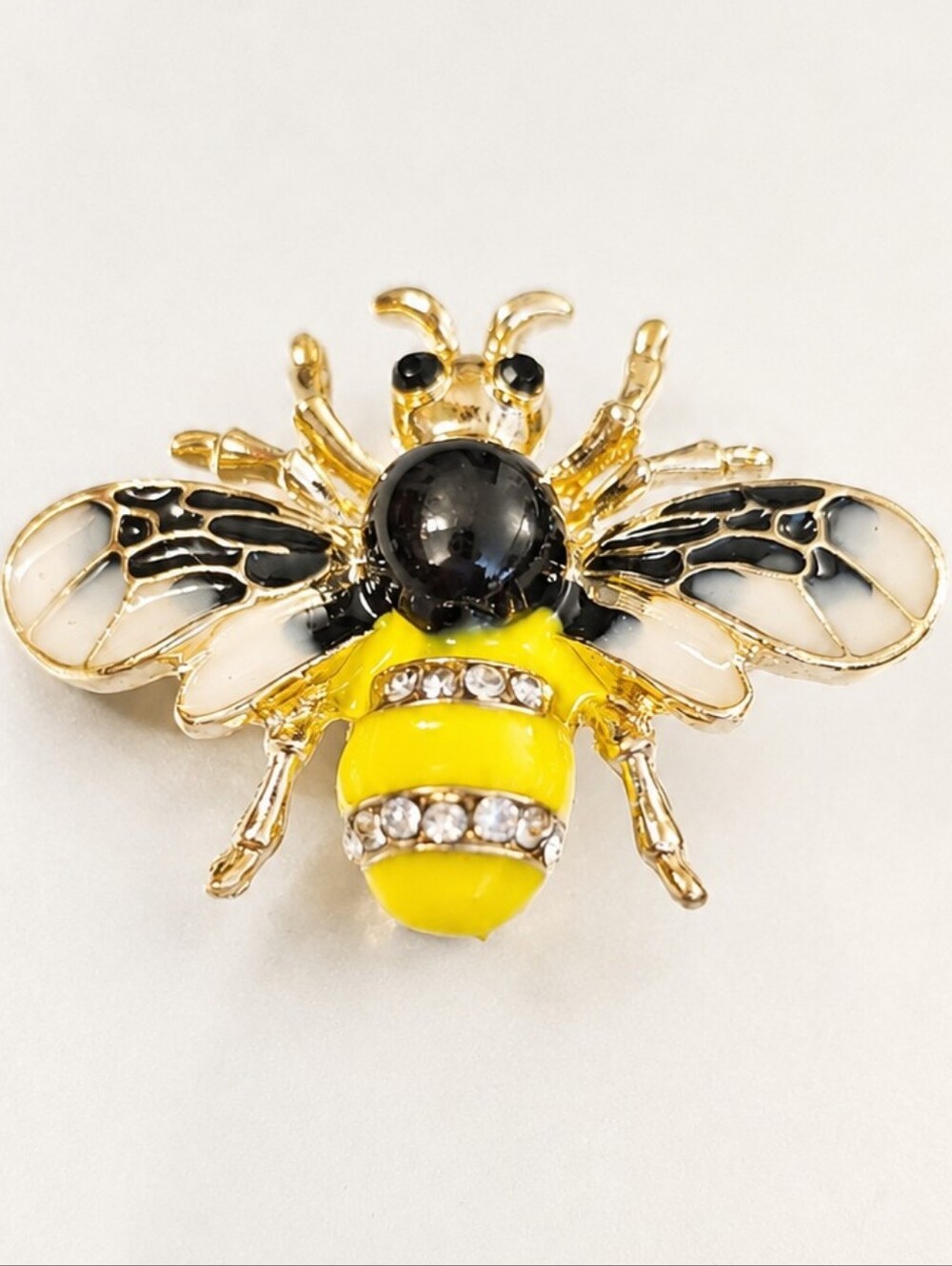 HONEY Bee Brooch Simulated Diamonds